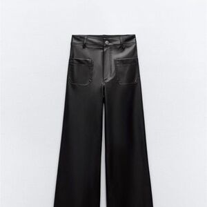Zara Black Wide Leg High-Waisted Pants